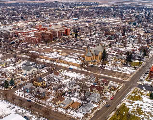 Aerial view of Aberdeen, SD