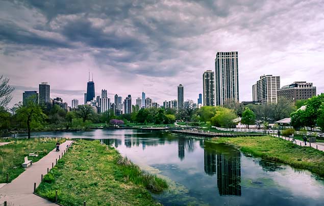 Chicago cityscape view