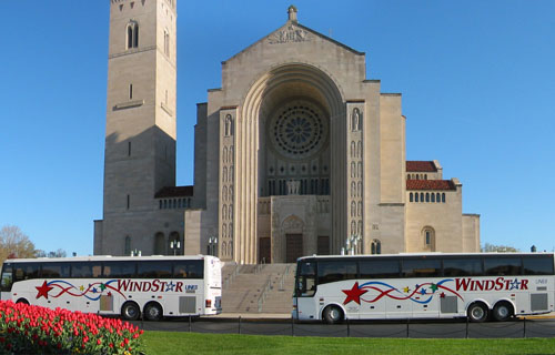 Church group renting a Windstar charter bus.