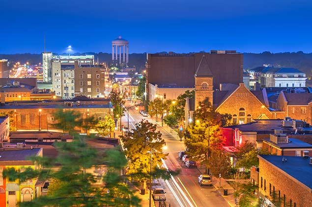 Aerial View of Downtown Columbia, MO