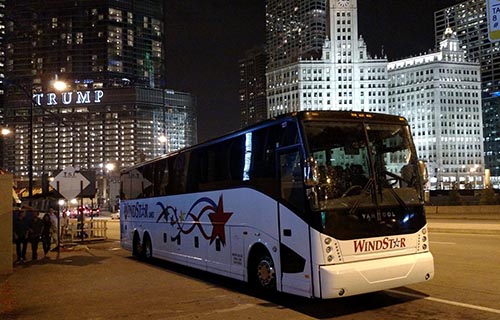 Windstar motorcoach service bus rental Chicago, IL.