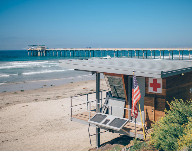 View of San Diego Beach, Dock, and Lifeguard Station