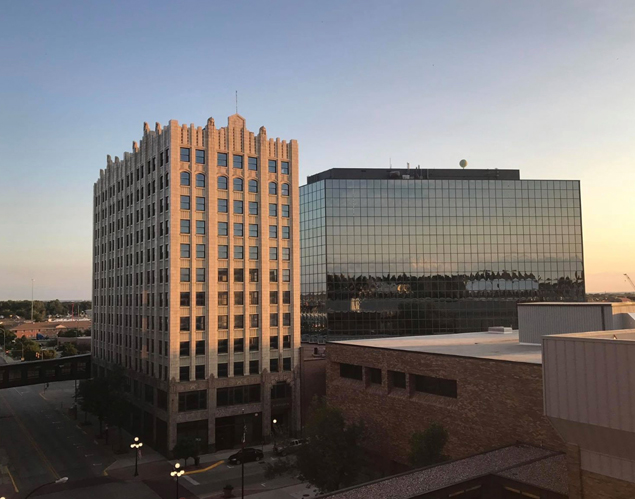 Ho-Chunk Building and surrounding buildings in downtown Sioux City, IA