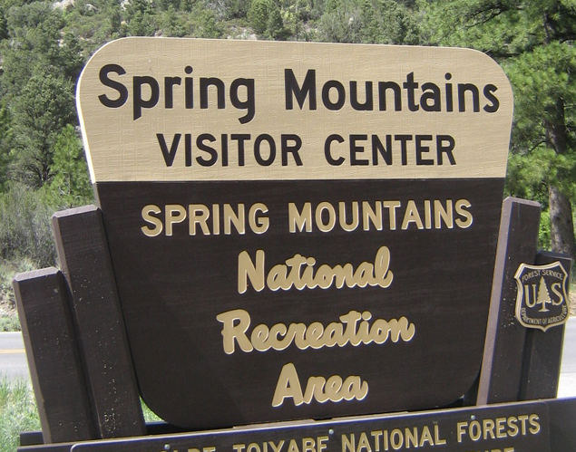 Spring Mountains Visitor Center Welcome Sign
